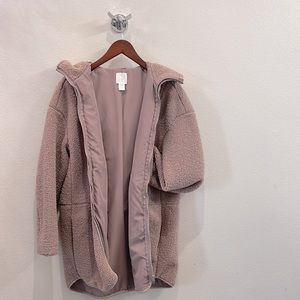 Oversized super cozy, soft coat in pale rose